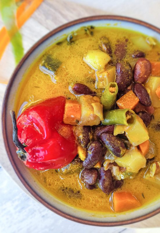 Jamaican Ital Stew Served
