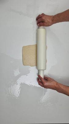 Moroccan Msemen Preparation Step 3a – Rolling the dough