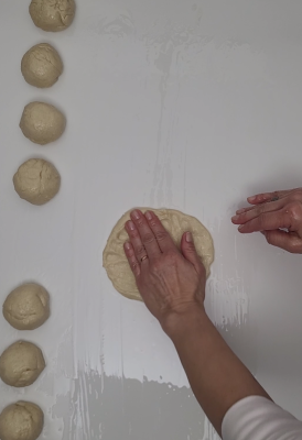 Moroccan Msemen Preparation Step 2 - Dividing the dough into equal-sized balls